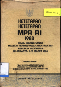 Image of Ketetapan-Ketetapan MPR RI 1988